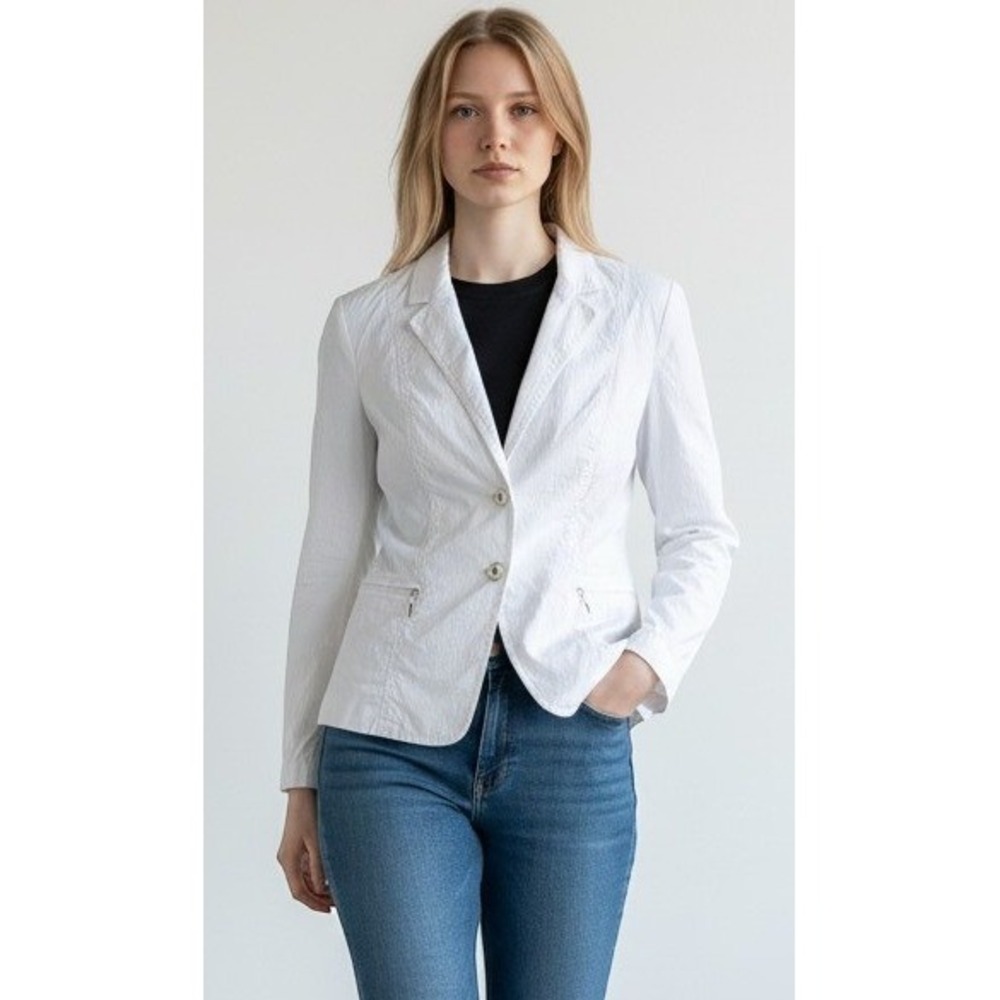 Lubia White Blazer Jacket Size 66